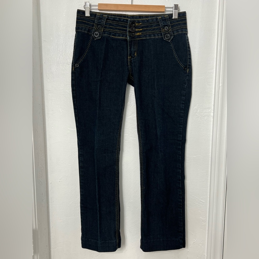 Pasion Junor's Jeans, Straight Leg, 3 Front Buttons and‎ Zipper Closure, Size 11